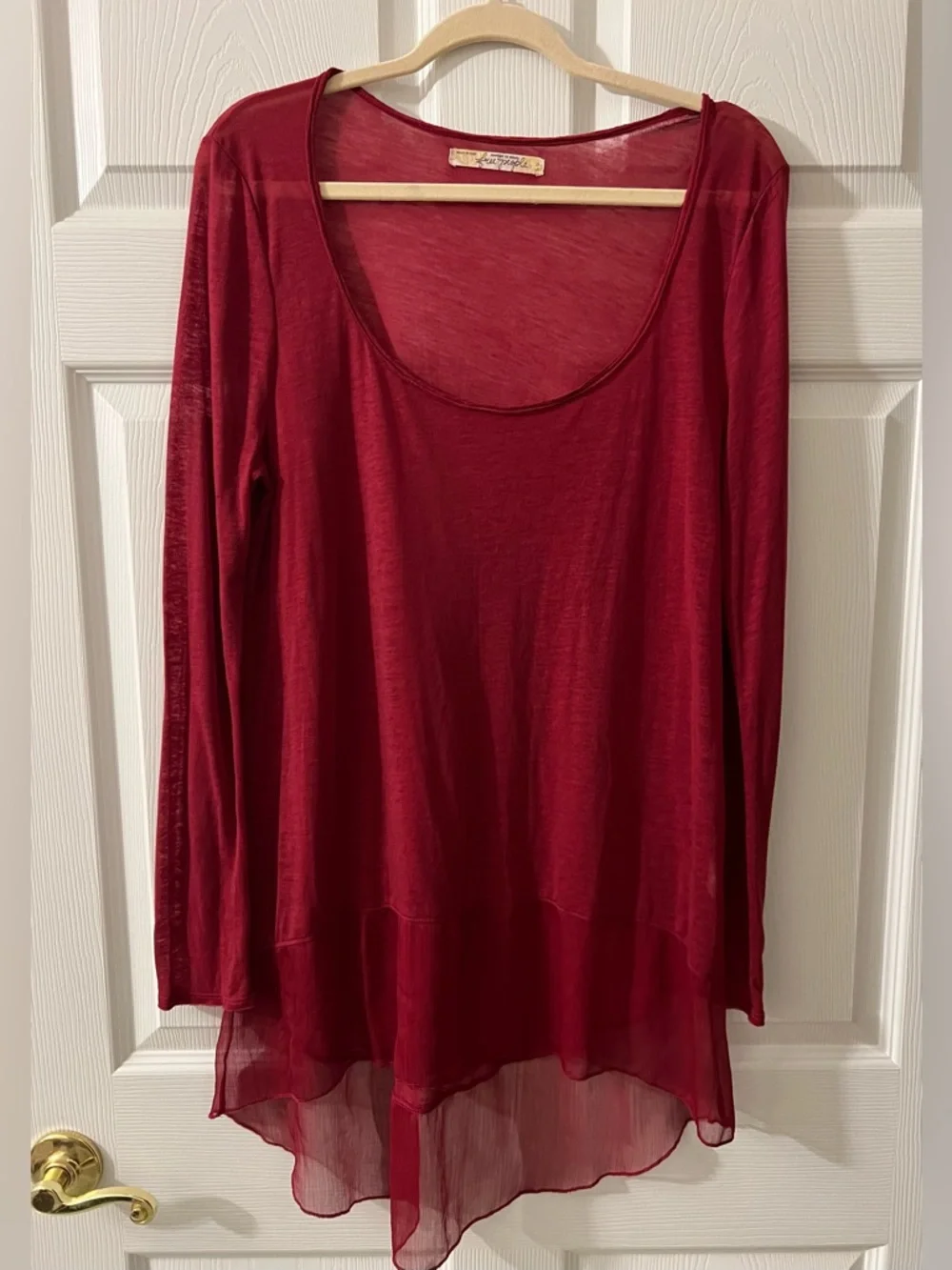 Free People Sheer Long Sleeve Tunic Top Dress